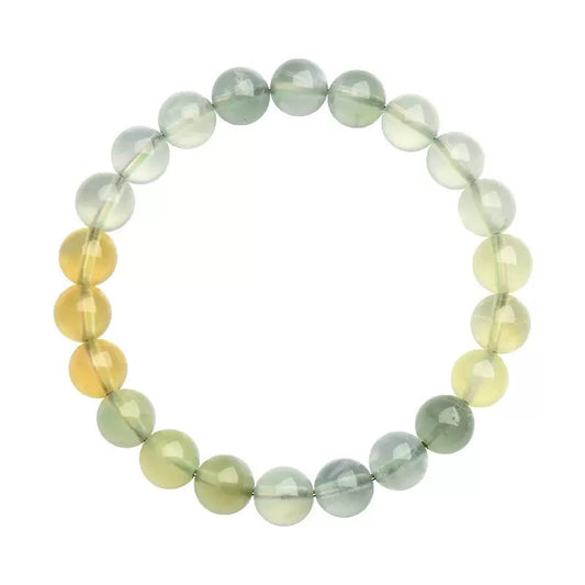 Gradient Prehnite crystal bracelet with soothing green healing beads for women and men