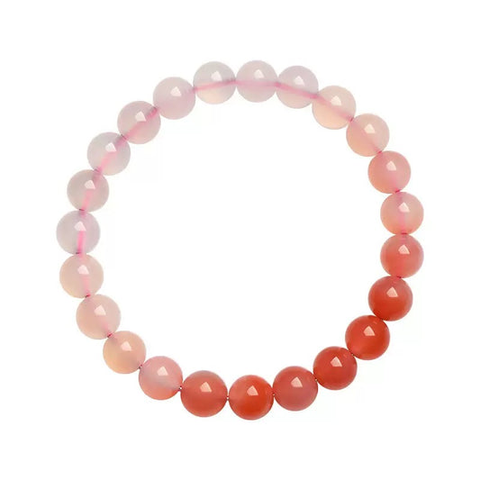 Gradient Yanyuan Agate crystal bracelet with natural warm-toned healing beads