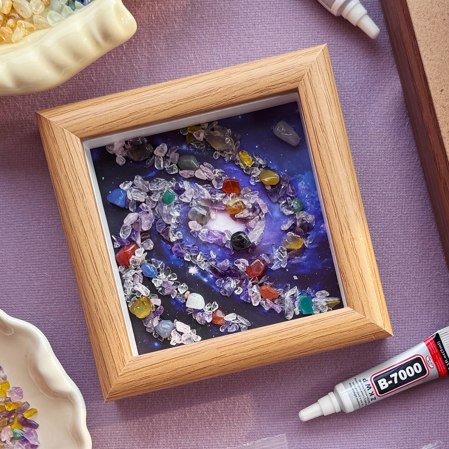 Our story behind the brand featuring a curated line of handmade crystal art frames and gemstone home accessories.