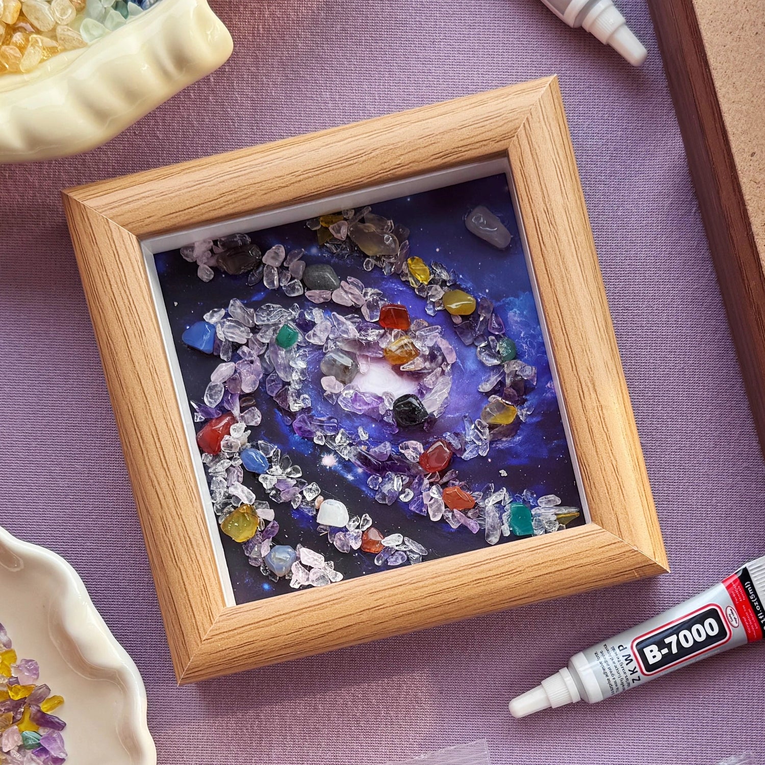 Our story behind the brand featuring a curated line of handmade crystal art frames and gemstone home accessories.