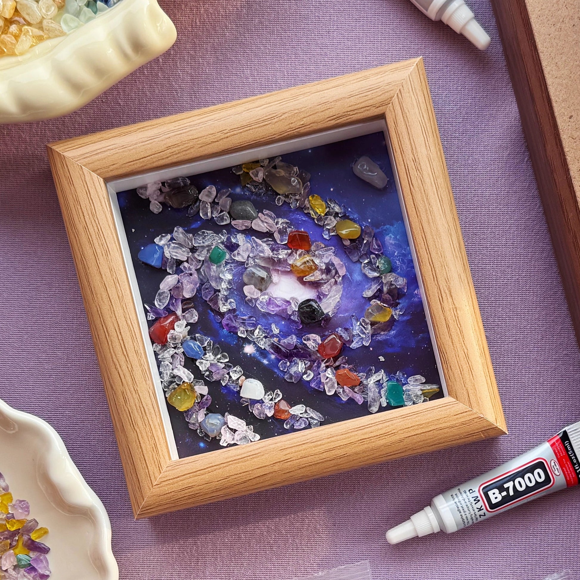 Our story behind the brand featuring a curated line of handmade crystal art frames and gemstone home accessories.