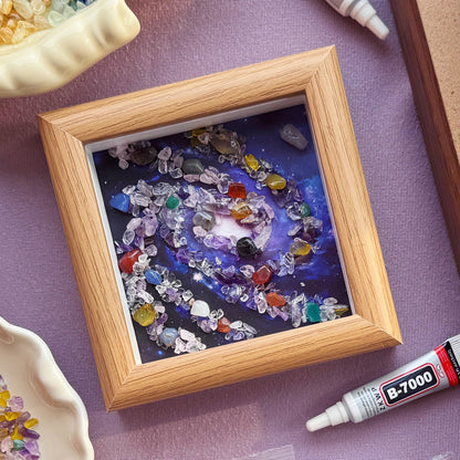 Our story behind the brand featuring a curated line of handmade crystal art frames and gemstone home accessories.