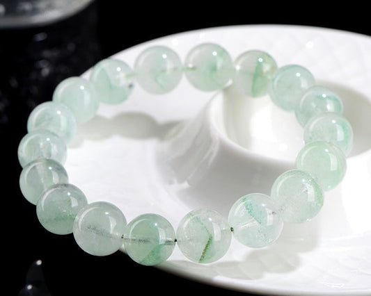  Healing crystal bracelet featuring Light Green Phantom Quartz for emotional healing