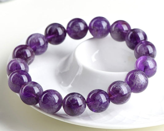 Healing crystal bracelet featuring Feather Amethyst for spiritual growth and protection
