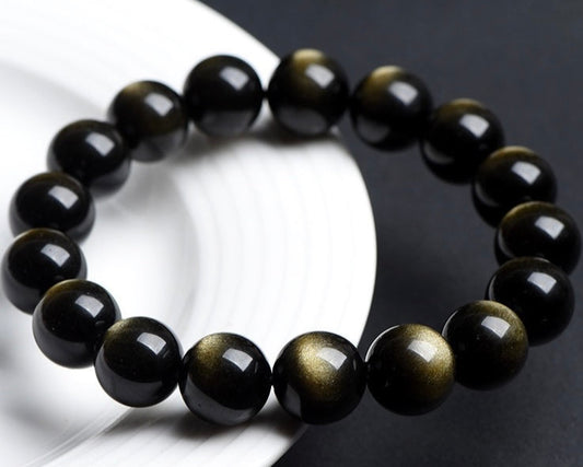Healing crystal bracelet featuring Gold Obsidian to relieve stress and boost confidence