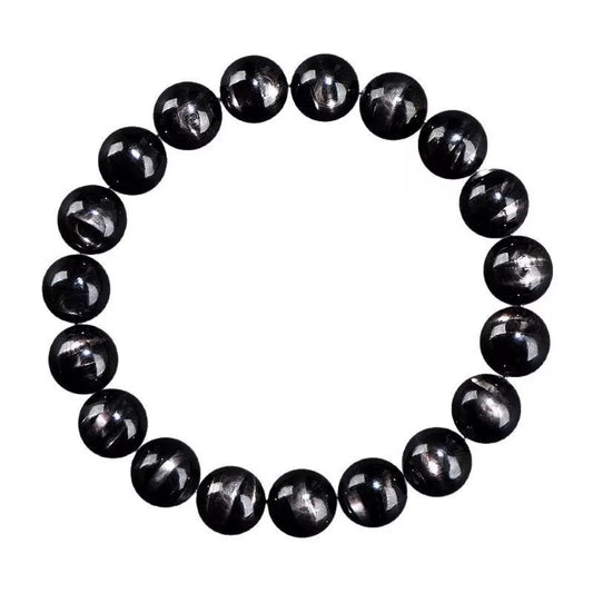  Hypersthene crystal bracelet for men and women – healing crystal bracelet with black sheen stone beads for energy and protection