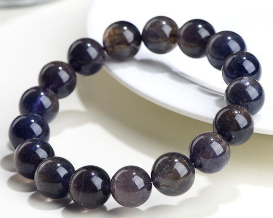 Iolite crystal bracelet – natural healing stone for meditation and emotional strength