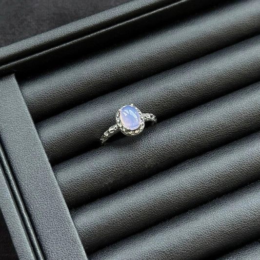 Lavender Milky Amethyst Ring with sterling silver, crystal for intuition and peaceful energy