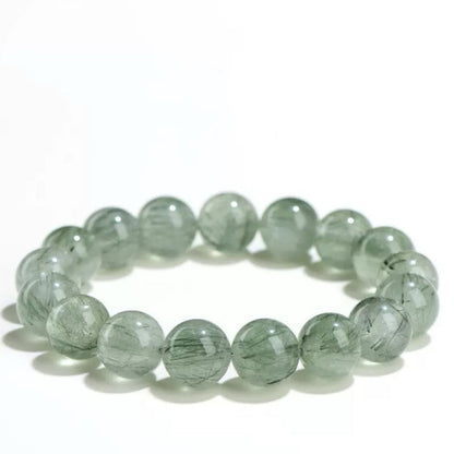 Light green rutilated quartz bracelet – healing crystal bracelet for energy and clarity