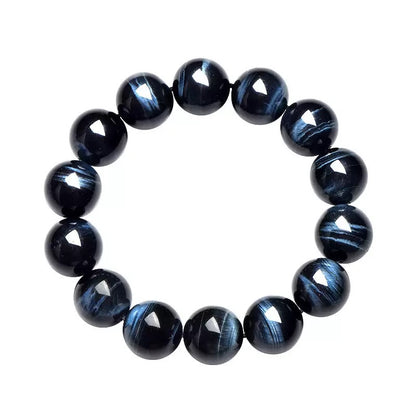 Lightning Blue Tiger Eye bracelet for men – grounding crystal bracelet with deep blue sheen and healing energy