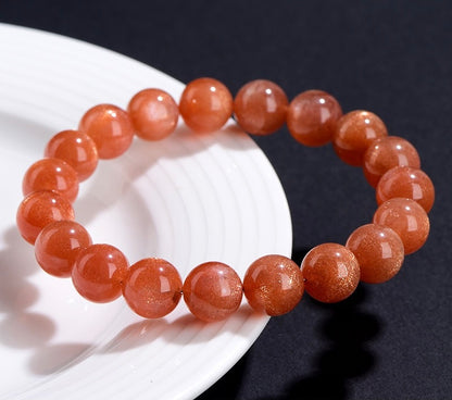 Flexible stretch fit Orange Moonstone crystal bracelet for women