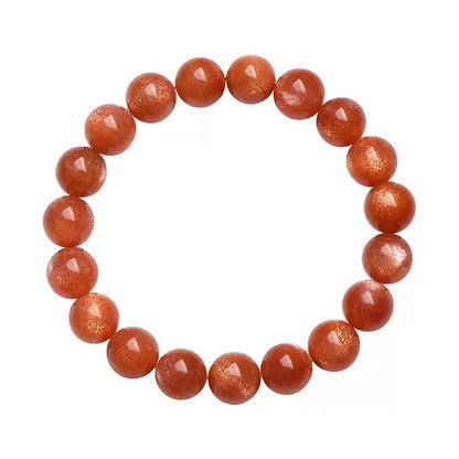 Orange Moonstone Bracelet front view – beaded healing crystal bracelet