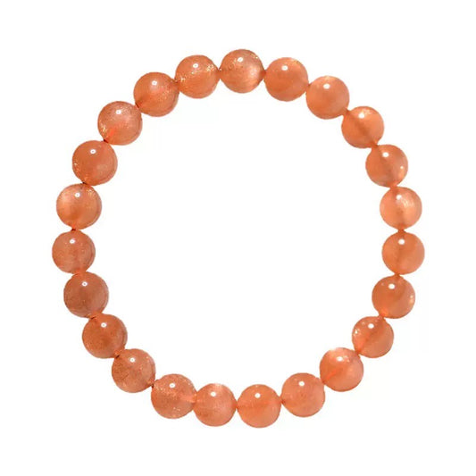 Orange Sunstone crystal bracelet with radiant healing beads for women and men