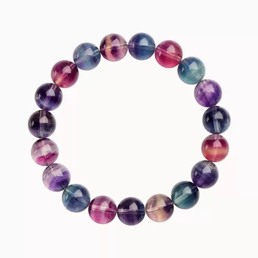 Rainbow Fluorite Bracelet by Aura Verse, a handmade gemstone bracelet for love and healing.