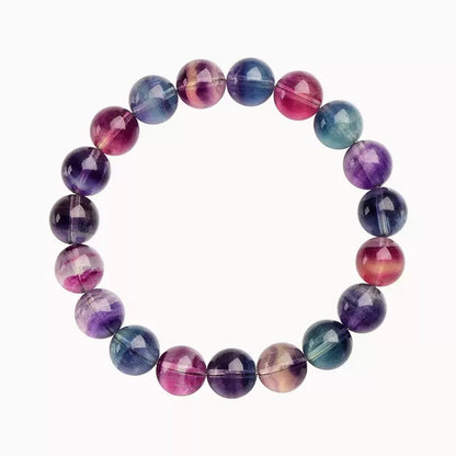 Rainbow Fluorite crystal bracelet – multicolor healing crystal bracelet for clarity, focus, and protection