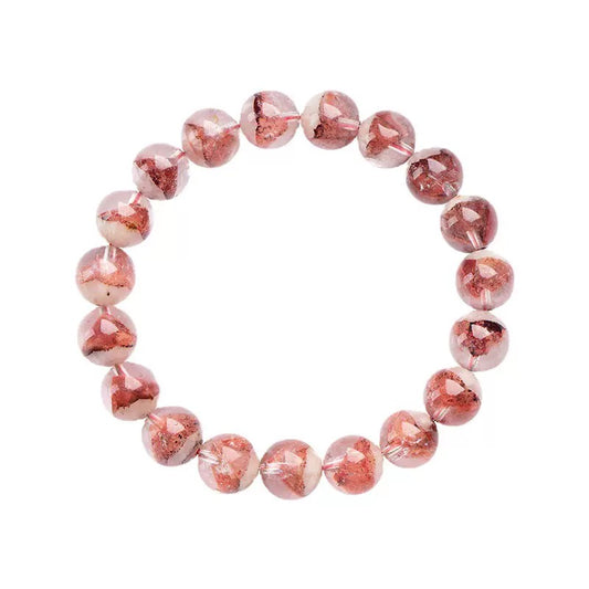 Red Phantom Quartz bracelet – healing crystal bracelet for transformation, strength, and grounding energy