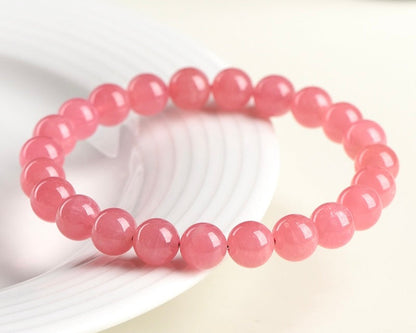 Self-love crystal bracelet made of Rhodochrosite – powerful pink stone for healing and heart chakra energy