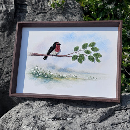 Spiritual room aesthetics decor featuring a gemstone bird art on a natural stone surface.