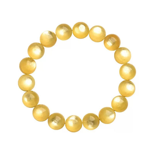 Yellow Lepidolite crystal bracelet with bright healing beads for women and men