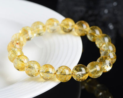 Yellow Topaz crystal bracelet attracting good fortune and positive energy
